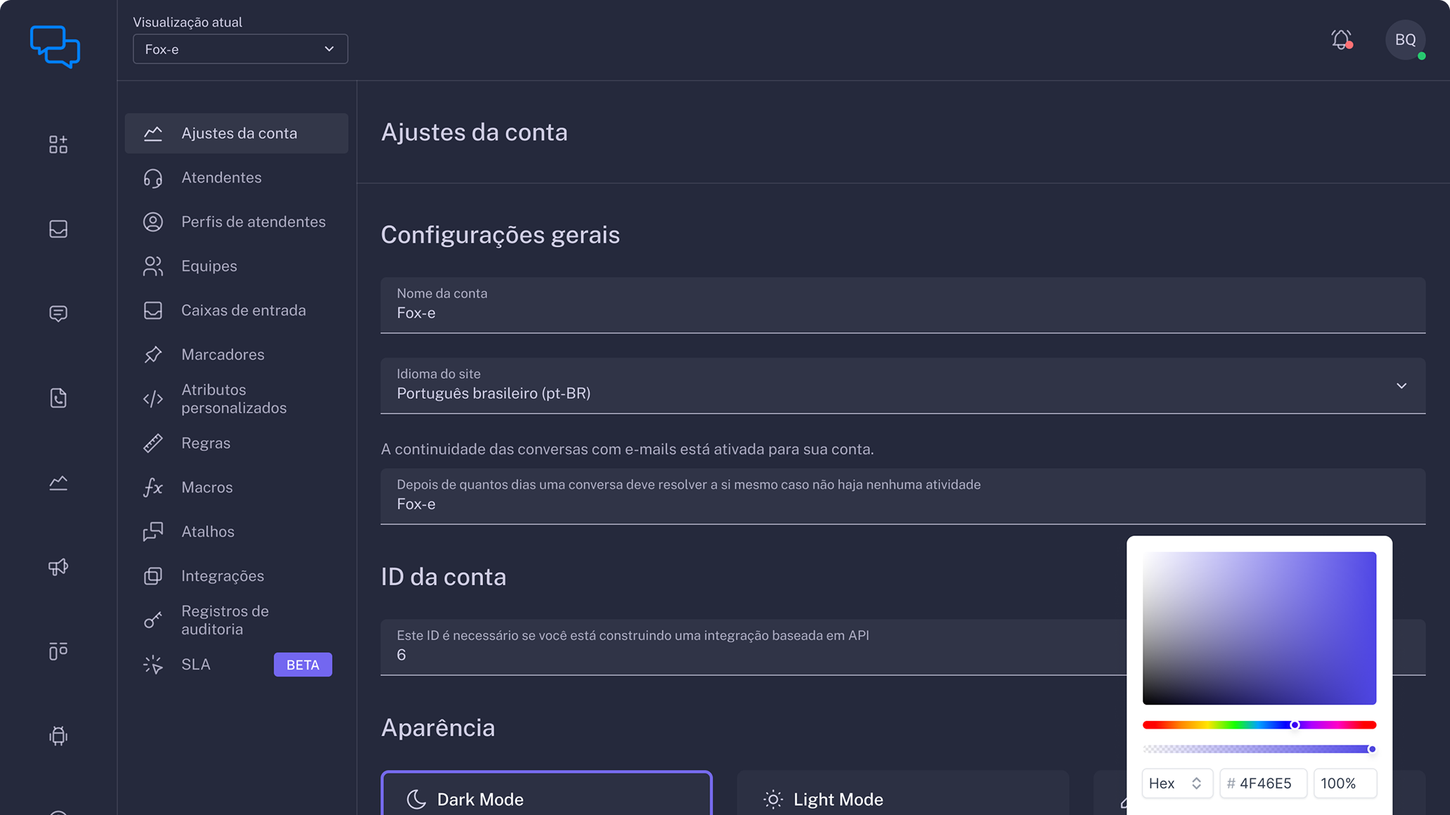 Biblioteca de componentes e Design System do WiseChat
