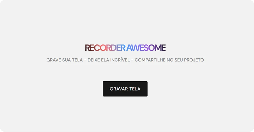 Tela inicial do Recorder Awesome